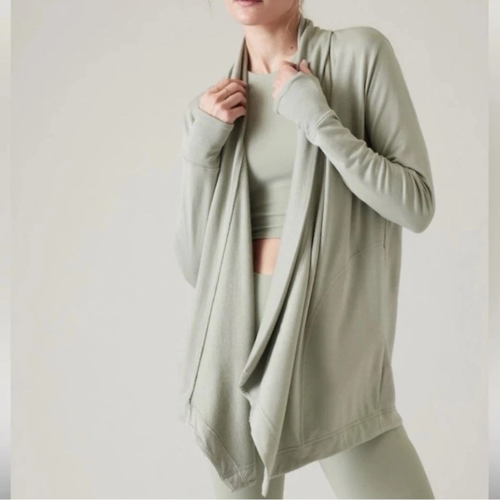 Athleta Pranayama Restore Wrap Cardigan - Fern Green